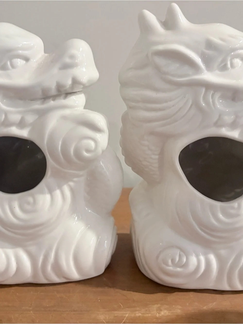 White Ceramic Foo Dog Pair